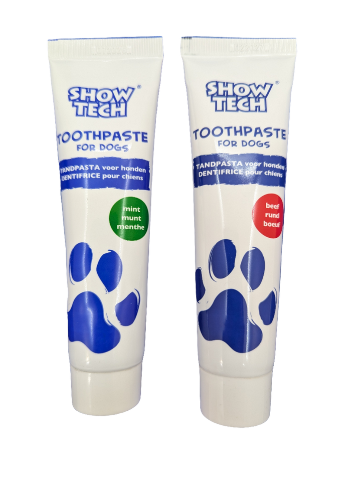 Show Tech Toothpaste, Zahnpasta, 2 leckere Geschmacksrichtungen für Hunde und Katzen, 85gr