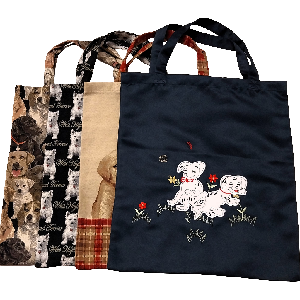 Signare Gobelinbeutel, Einkaufsbeutel, -taschen, Satinbeutel mit verschiedenen Hundemotiven