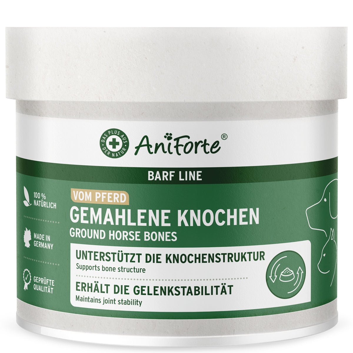 AniForte BARF-Line Gemahlene Knochen vom Pferd – Calcium für starke Knochen & Gelenke