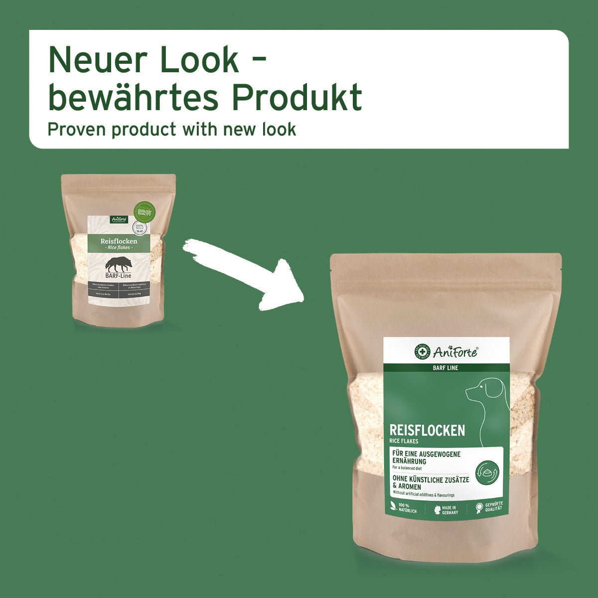 Aniforte BARF-Line Reisflocken Glutenfreie Ergänzung & Nährstoffboost