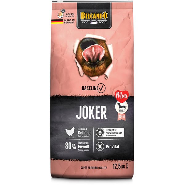 Belcando Baseline "Joker" GF, für ausgewachsene Hunde kleine/mittlere Rassen, 80 % tierisches Eiweiß