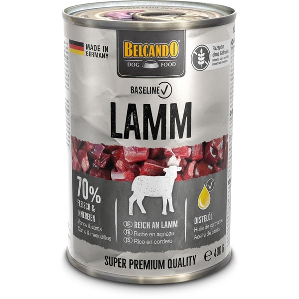 Belcando Baseline 0 % Getreide, 70 % Fleisch und Innereien, Super Premium Hundefutter, 400g