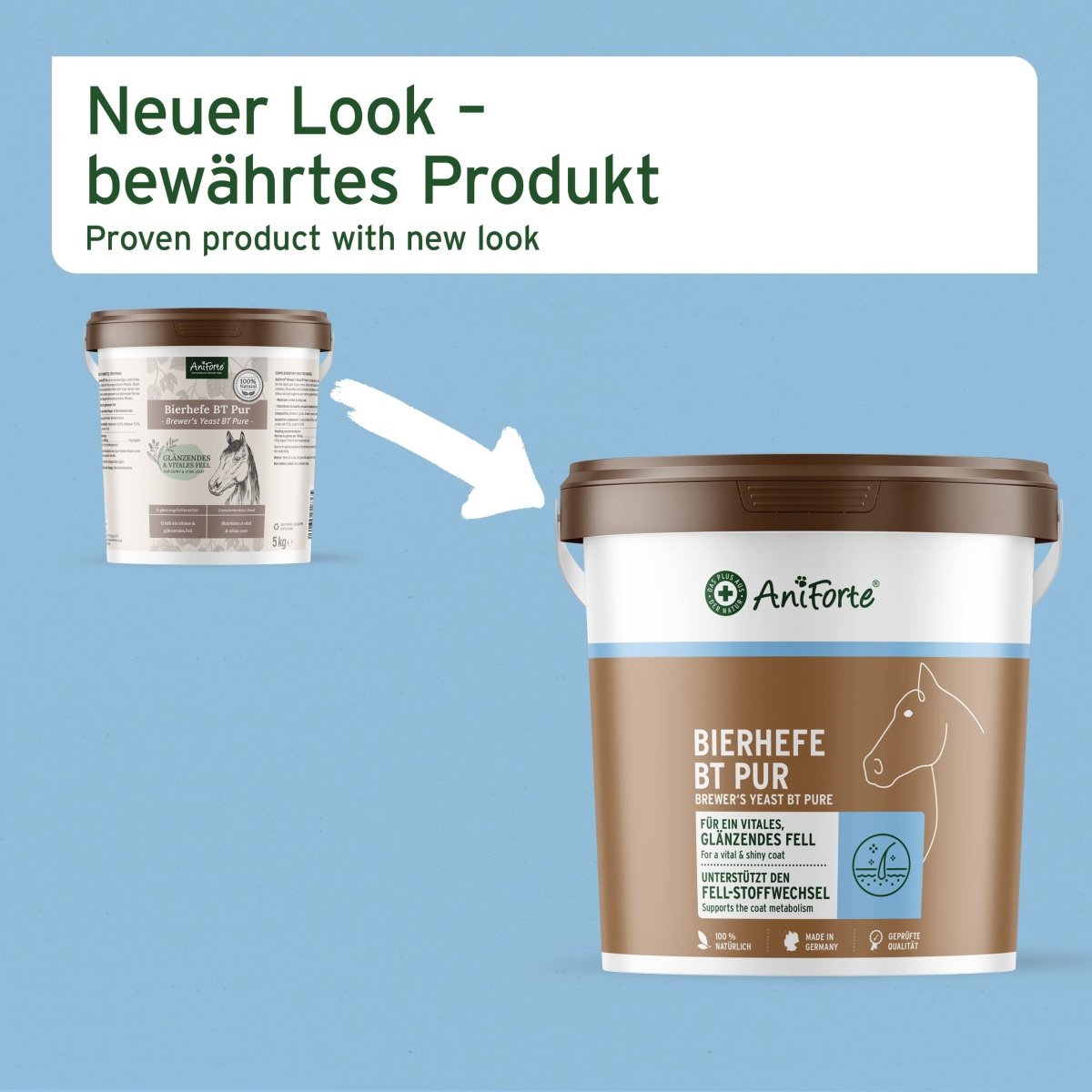 Aniforte Bierhefe BT Pulver Fellpflege & Verdauung für Pferde & Ponys