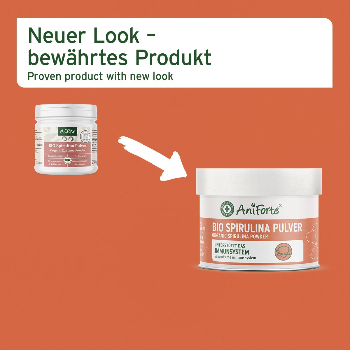 AniForte Bio Spirulina Pulver Immunsystem & Stoffwechsel für Hunde & Katzen 250gr