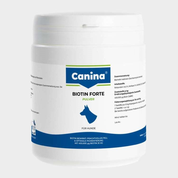 Canina Biotin Forte Pulver, Ergänzungsfuttermittel Hunde, zur Verbesserung der Fellqualität