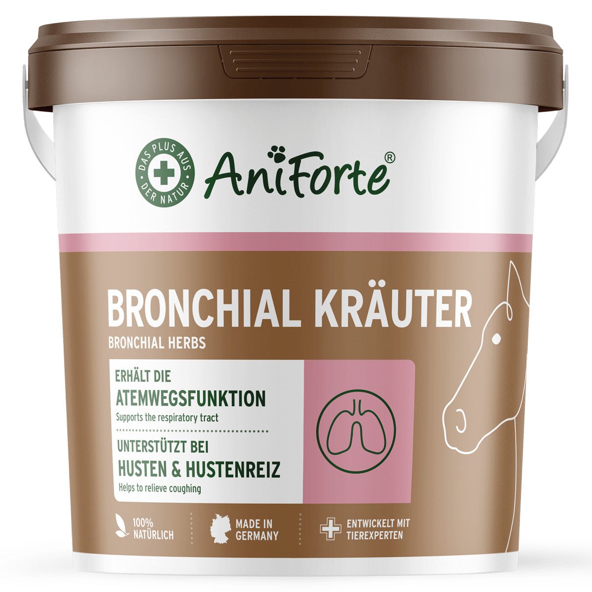 Aniforte Bronchial Kräuter natürliche Atemwegs- & Immunstütze für Pferde