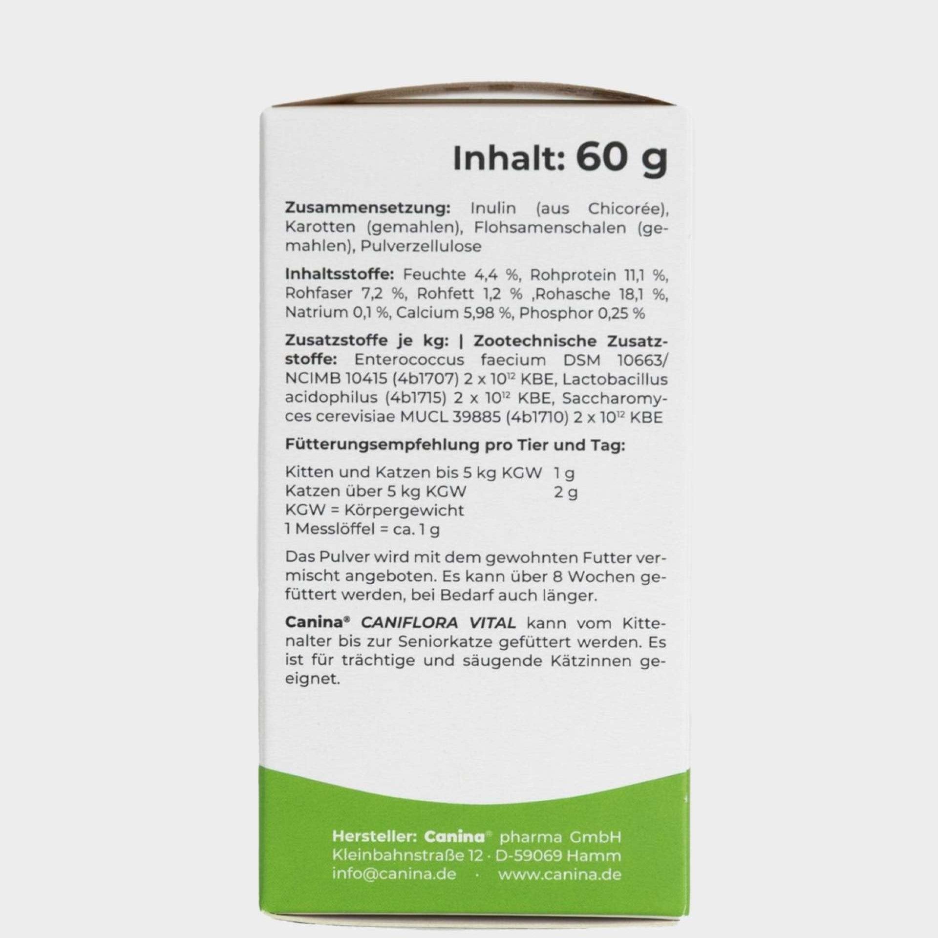 Canina Caniflora Vital für Katzen für eine ausgeglichene Darmflora, 60g