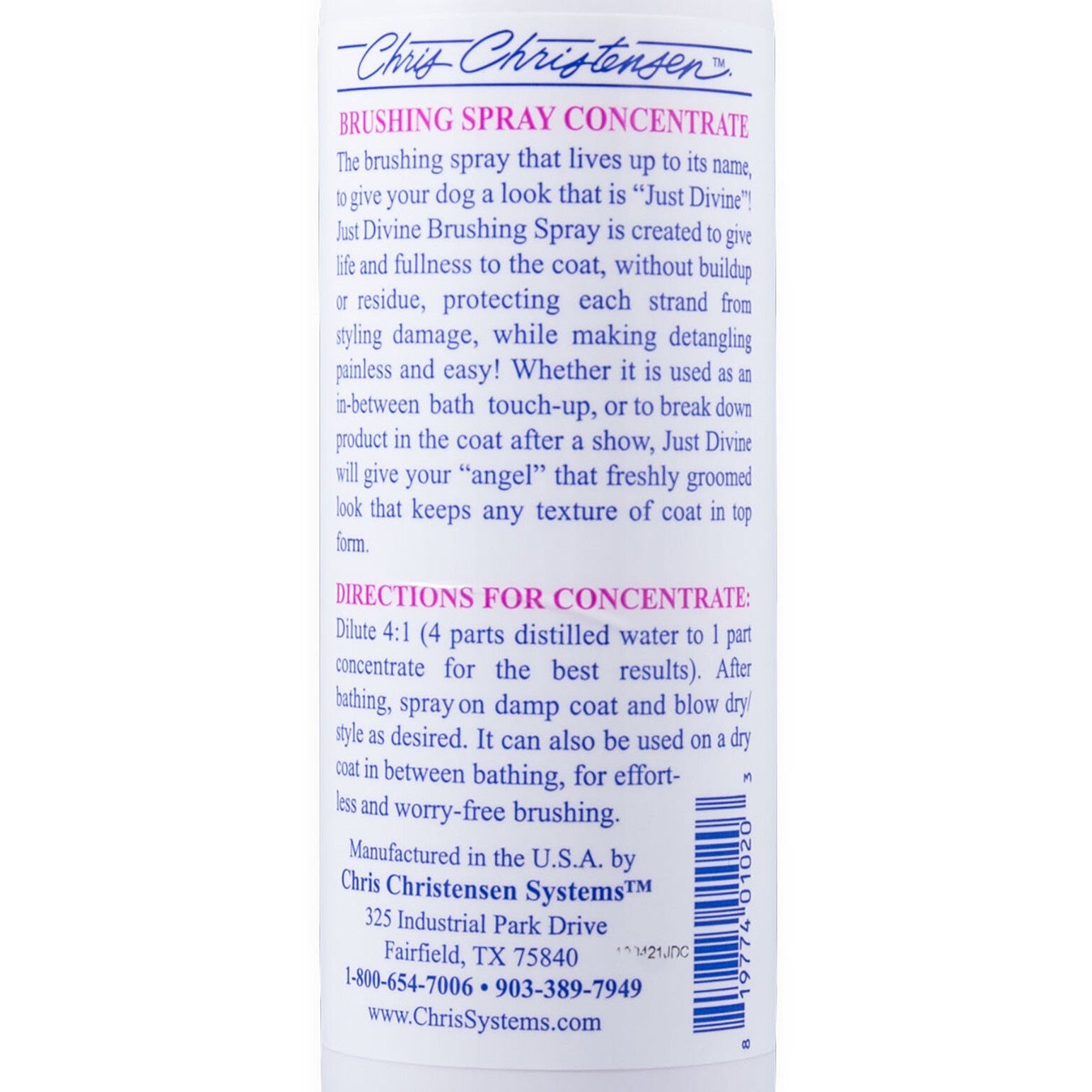 Chris Christensen Just Divine Brushing Spray – Kämmhilfe 473 ml