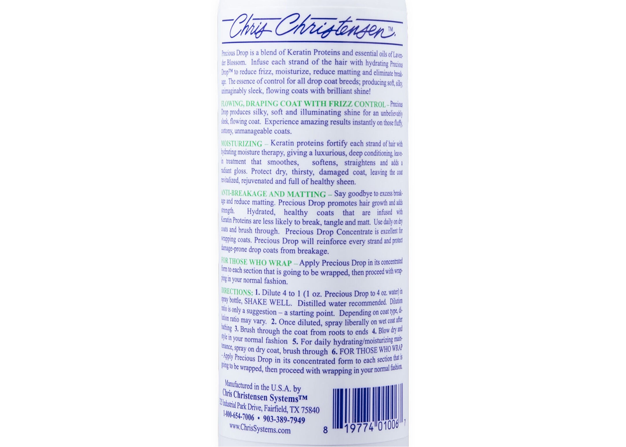 Chris Christensen Precious Drop Spray – Anti-Frizz & Verfilzungs-Schutz