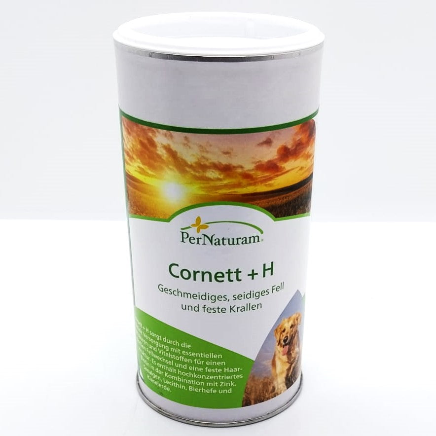 PerNaturam Cornett +H für geschmeidiges, seidiges Fell und feste Krallen für Hunde, 250 g
