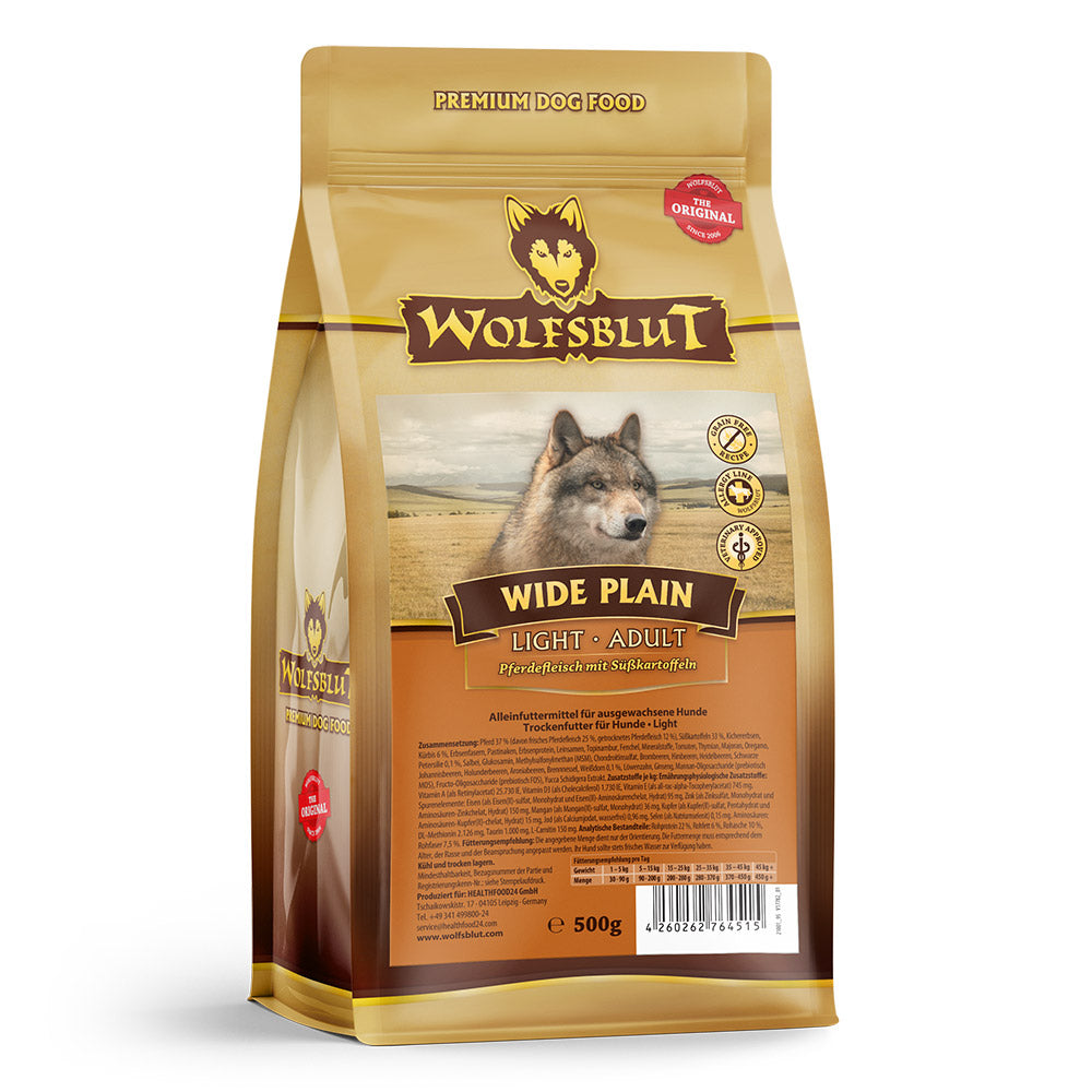 Wolfsblut Wide Plain Light Adult Pferd Süßkartoffel ohne Getreide gut verträglich