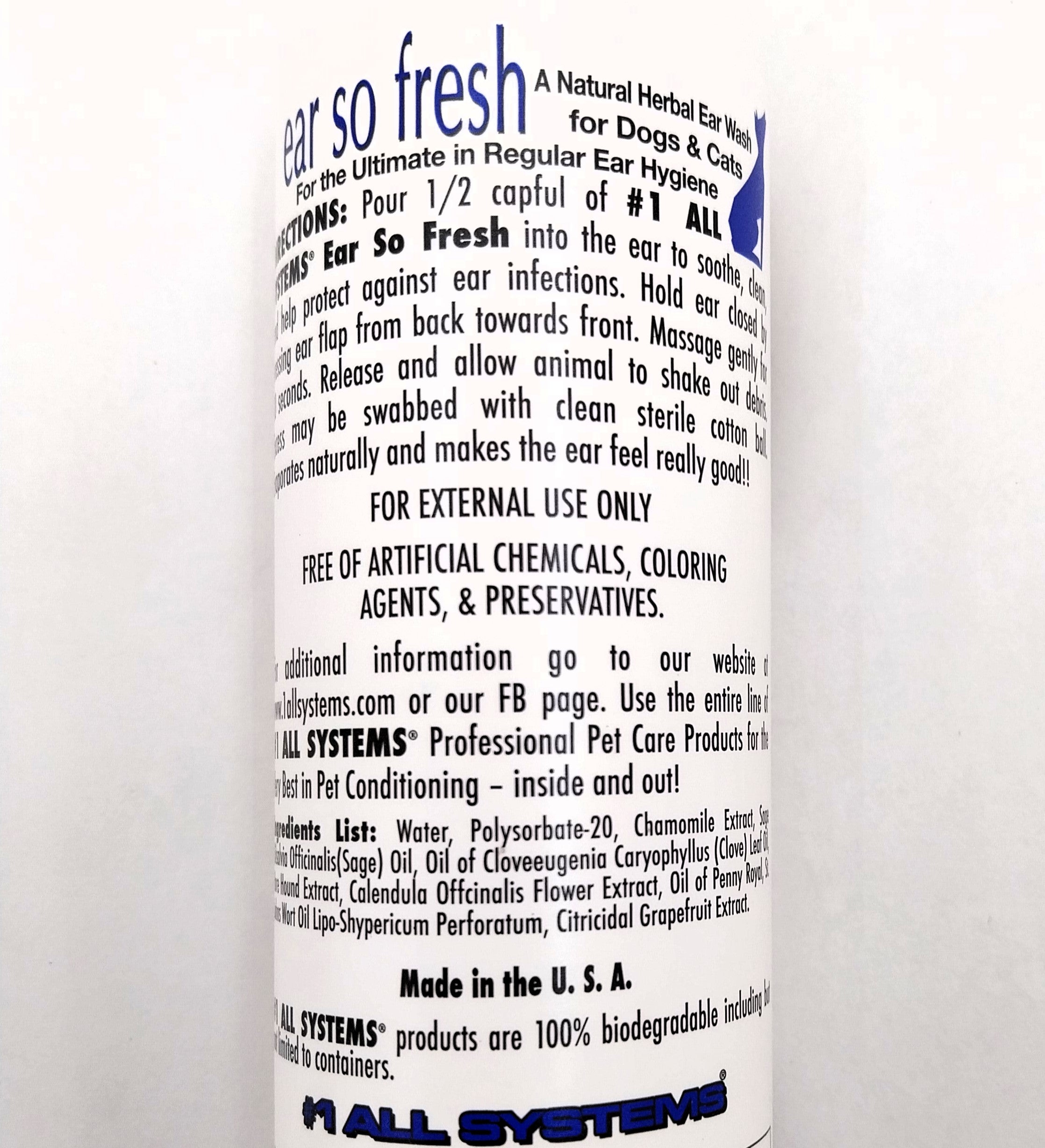 #1 All Systems Ear So Fresh – Kräuter-Ohrenreiniger für Hunde & Katzen, 236 ml