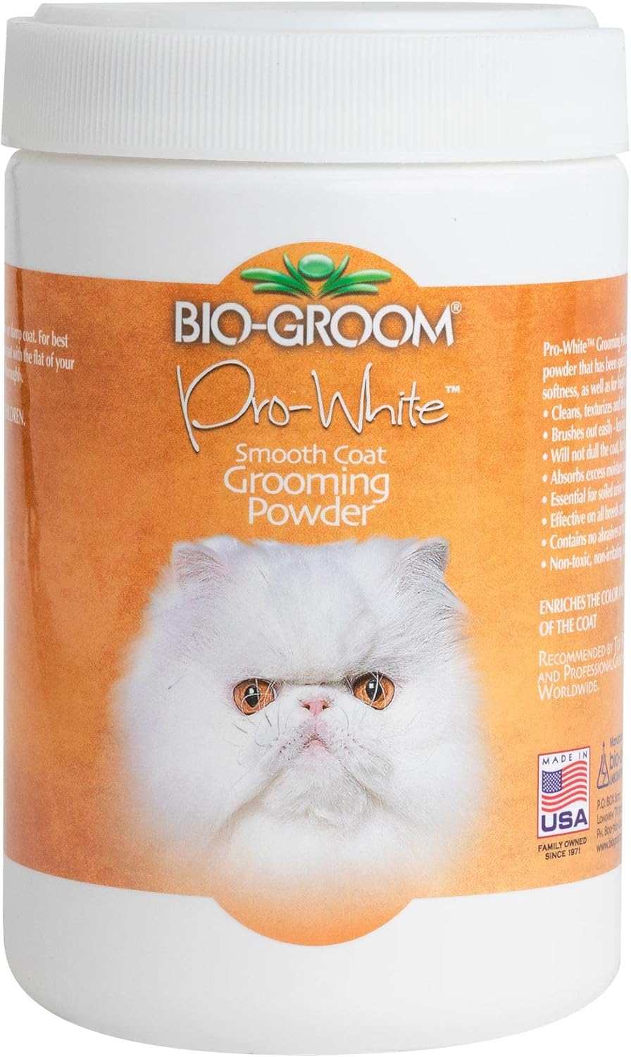 Bio Groom Pro White Grooming Powder Smooth Coat Trockenshampoo, Trimmpuder für weiches Fell, 170 gr