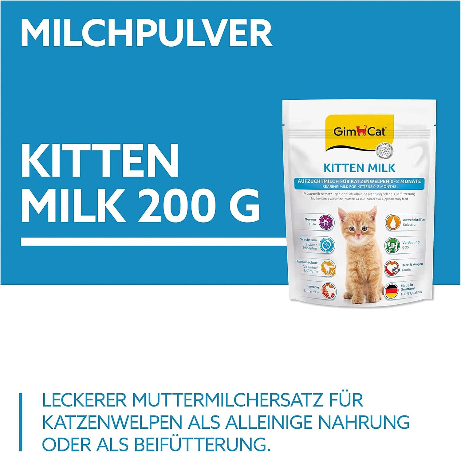GimCat Cat-Milk plus Taurin Muttermilchersatz Katzenmilch Gimpet Kittenmilch