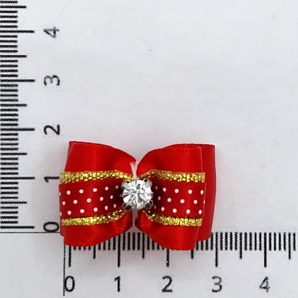 Show Tech Hundeschleifen Pet Bows gestärkt, verschiedene Farben mit Strassstein und Gummiband, ca. 3cm