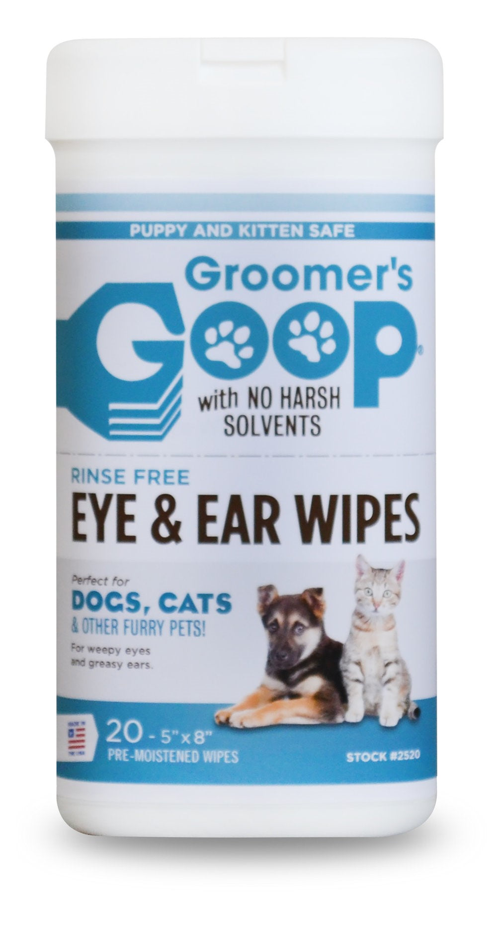 Groomer’s Goop Eye & Ear Wipes – 20 Stück