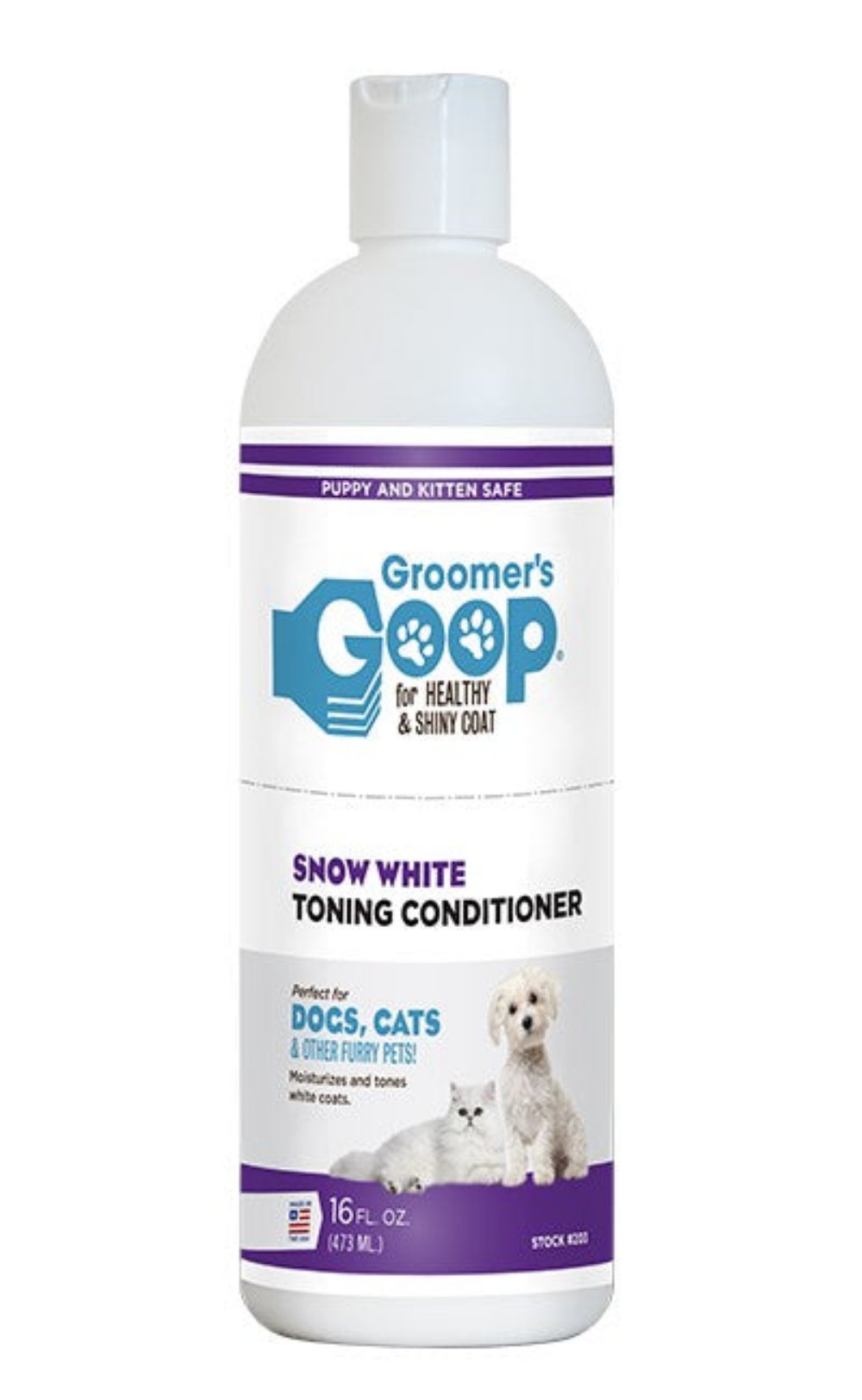 Groomer’s Goop Snow White Toning Shampoo & Conditioner – Aufhellende Fellpflege (473 ml)