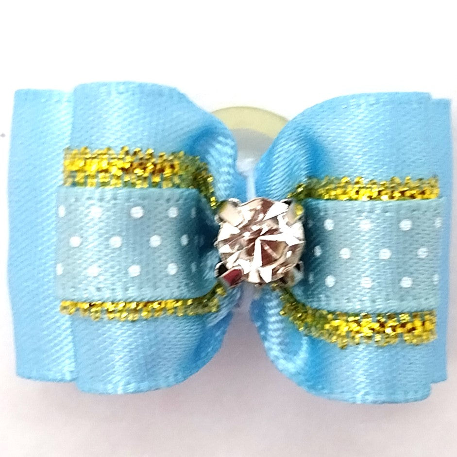 Show Tech Hundeschleifen Pet Bows gestärkt, verschiedene Farben mit Strassstein und Gummiband, ca. 3cm