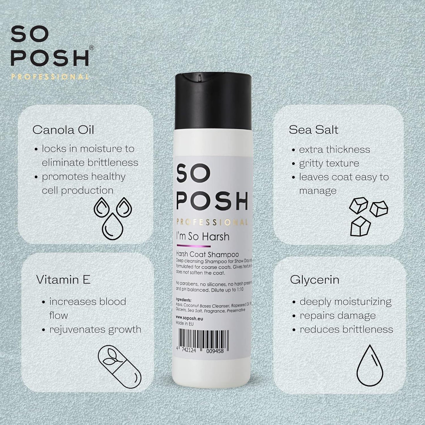 So Posh I'm So Harsh Shampoo Texturierendes Shampoo für kräftiges Hundefell