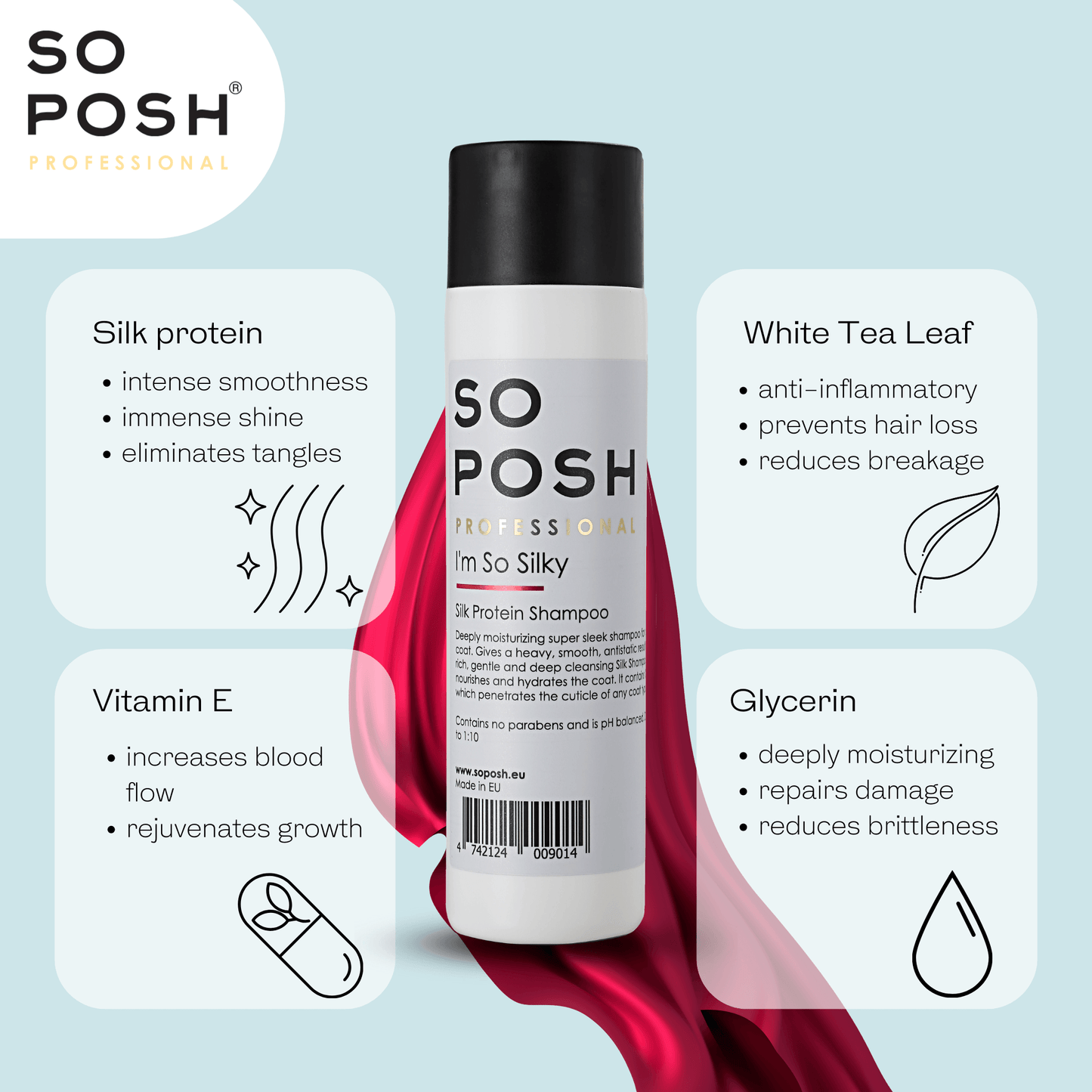 So Posh I'm So Silky Shampoo –Tiefenreinigend für glänzendes, seidiges Hundefell