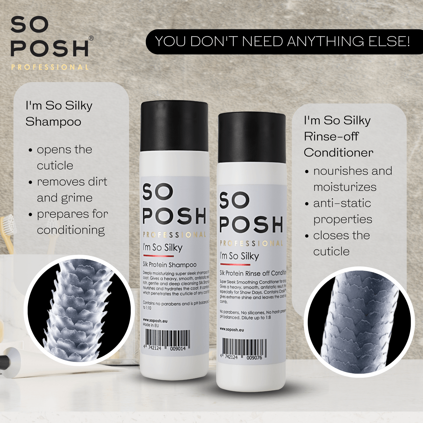 So Posh I'm So Silky Rinse-off Conditioner Pflege für Hunde mit Seidenprotein