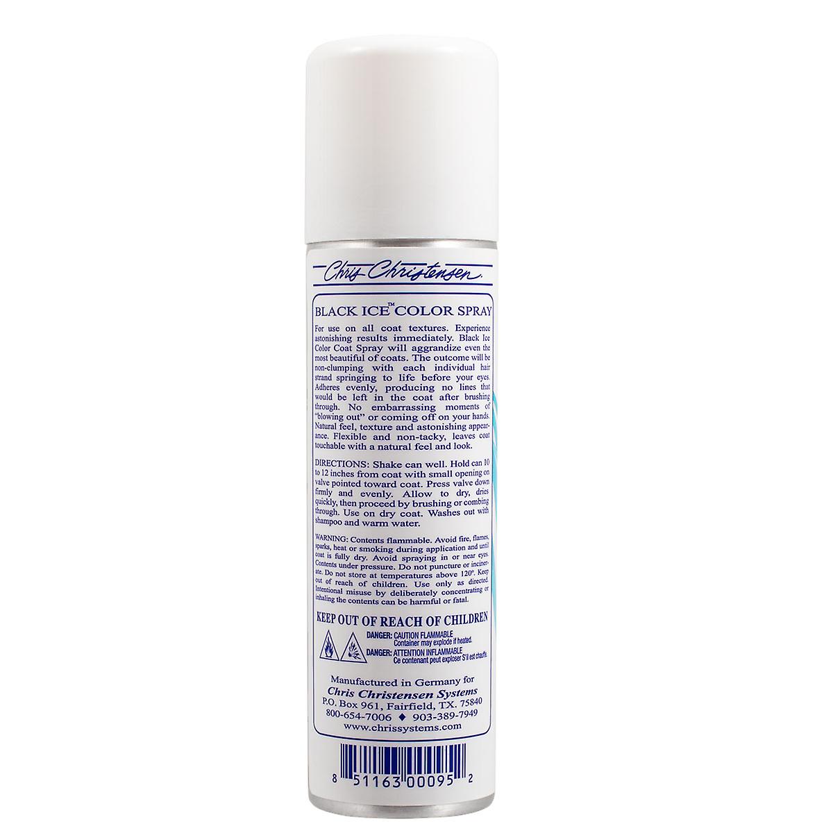 Chris Christensen Black Ice Farbspray – Schwarz für Hunde & Katzen 125gr