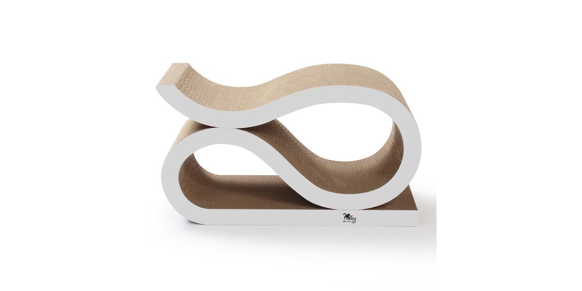 Kratzmöbel aus Wellpappe Snake white für Katzen