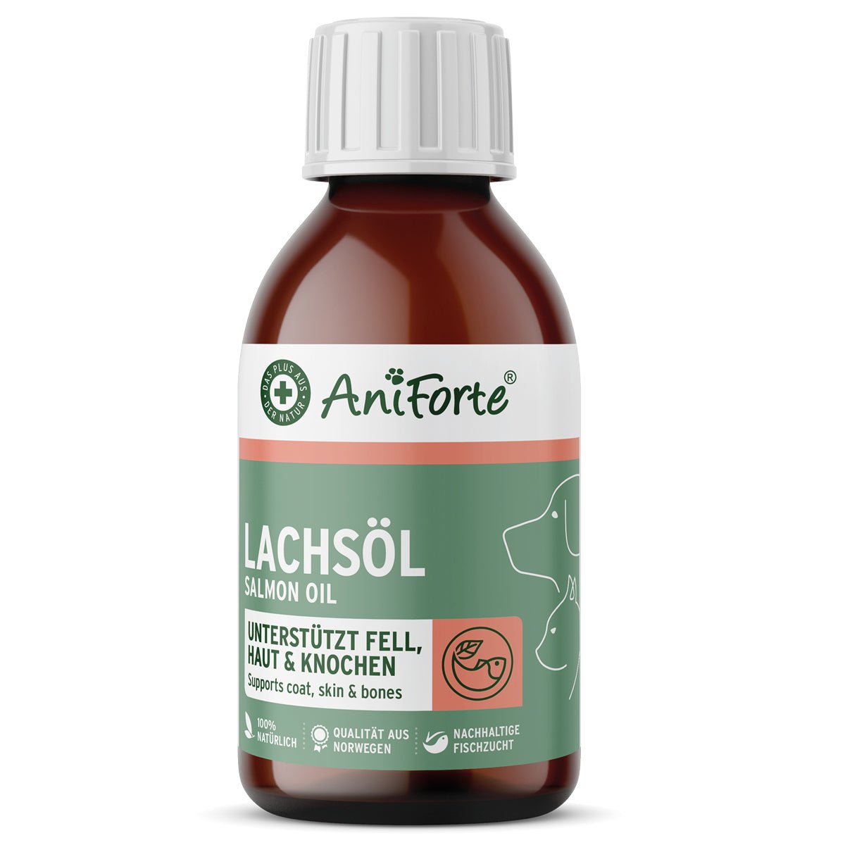 AniForte® Lachsöl unterstützt die Haut & glänzendes Fell für Hund, Katze und Pferd