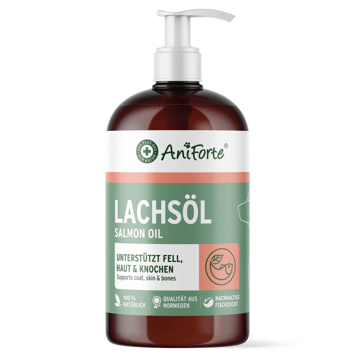 AniForte® Lachsöl unterstützt die Haut & glänzendes Fell für Hund, Katze und Pferd