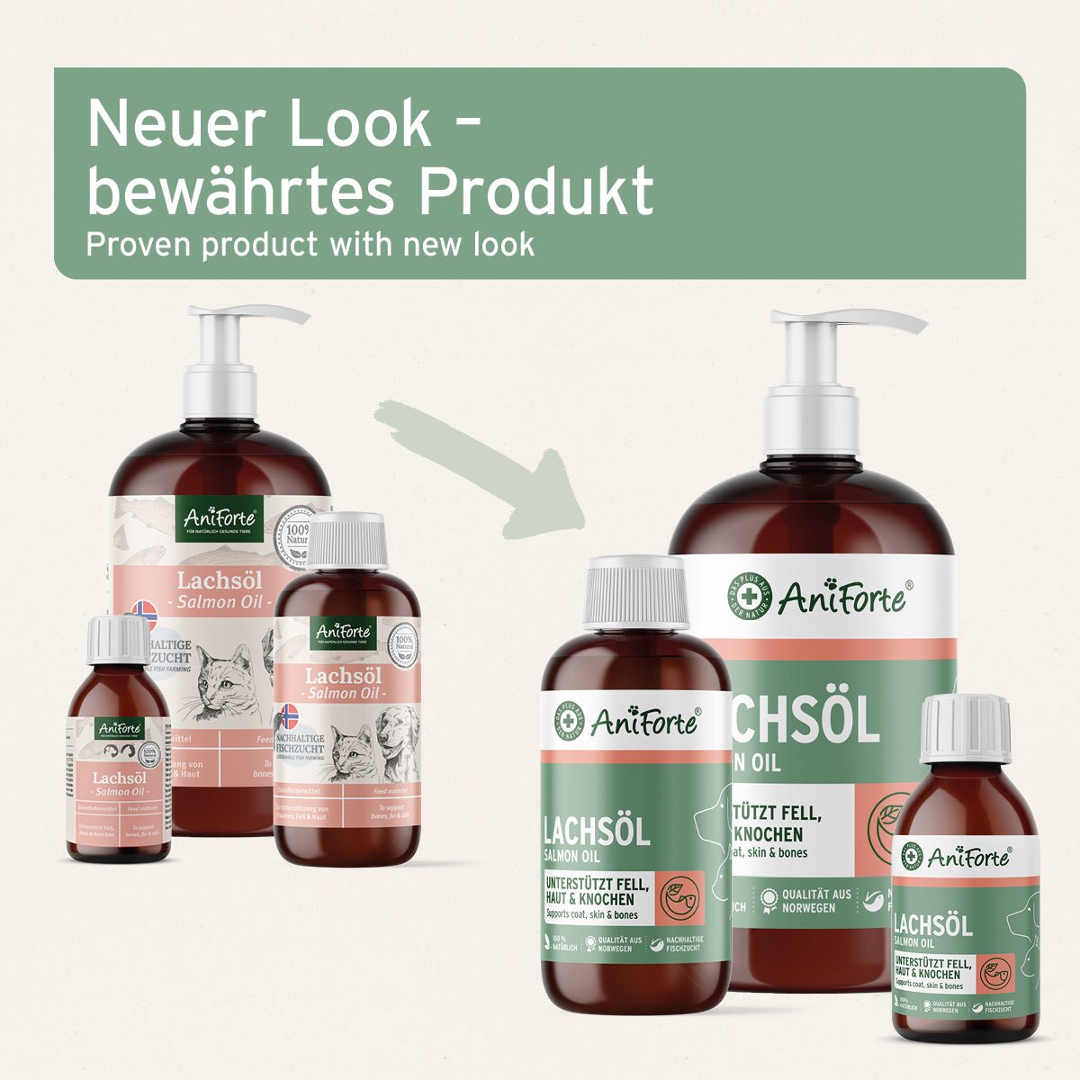 AniForte® Lachsöl unterstützt die Haut & glänzendes Fell für Hund, Katze und Pferd