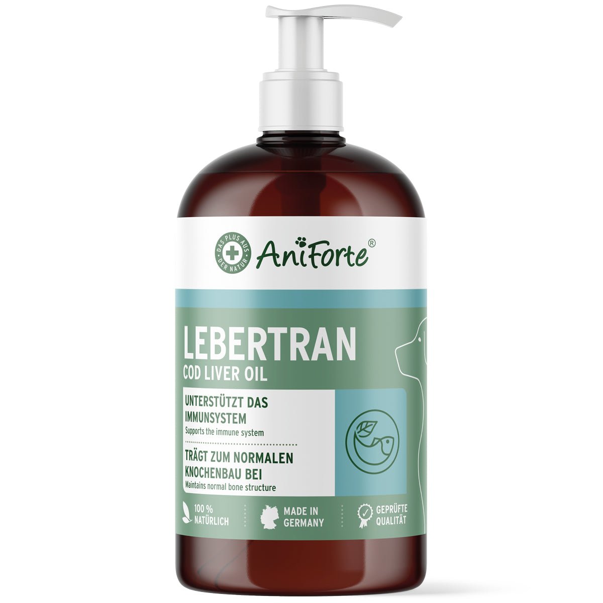 AniForte Lebertran stärkt Immunsystem & Knochenbau Hund, Katze, Pferd 500 ml