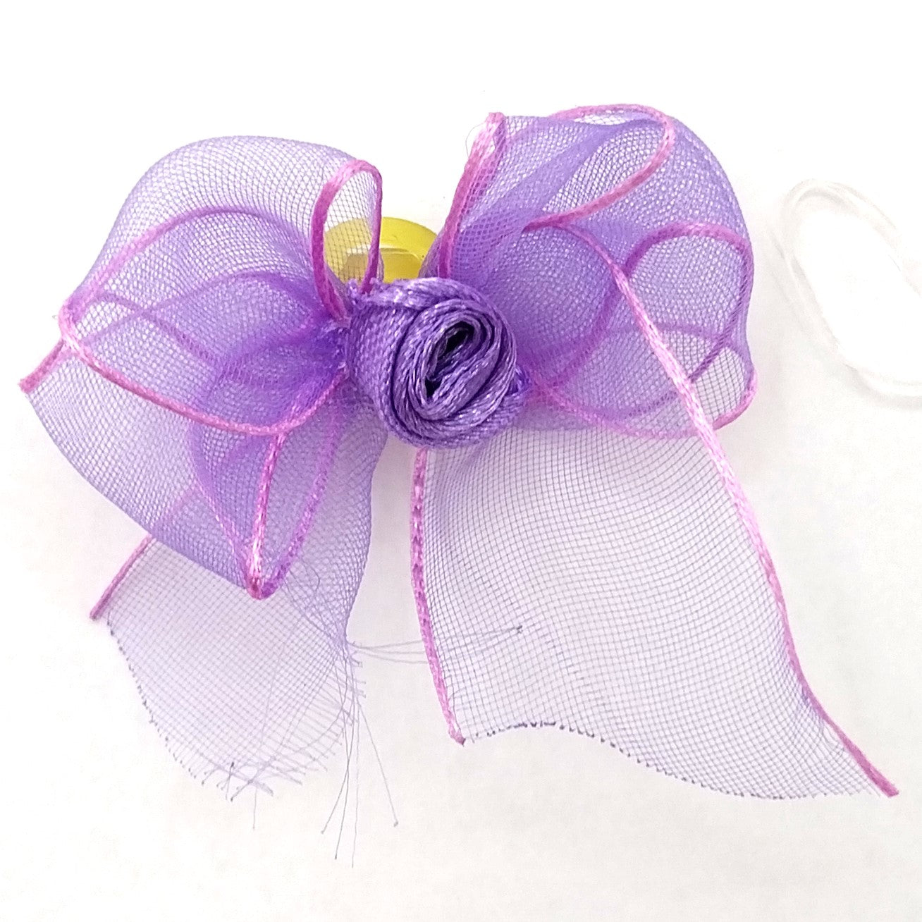 Aria® Sheer Delight Hundeschleifen, zartes Organzaband mit Satinrosette und Latexring zum befestigen