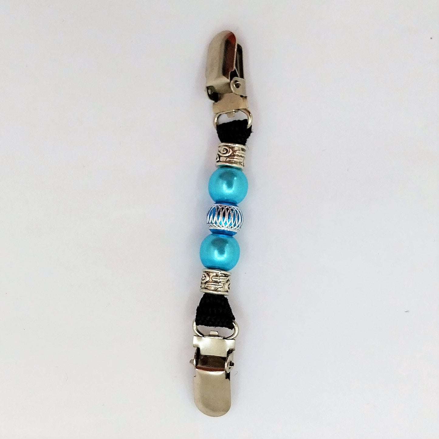 Startnummernclip Handmade mit Perlen