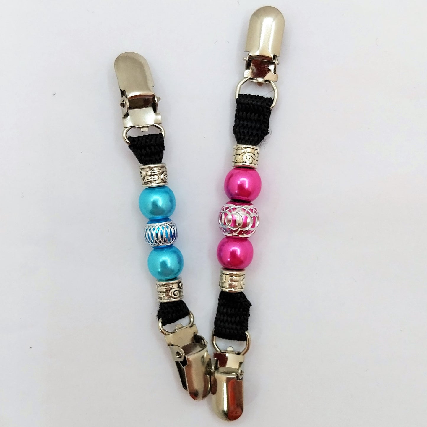 Startnummernclip Handmade mit Perlen