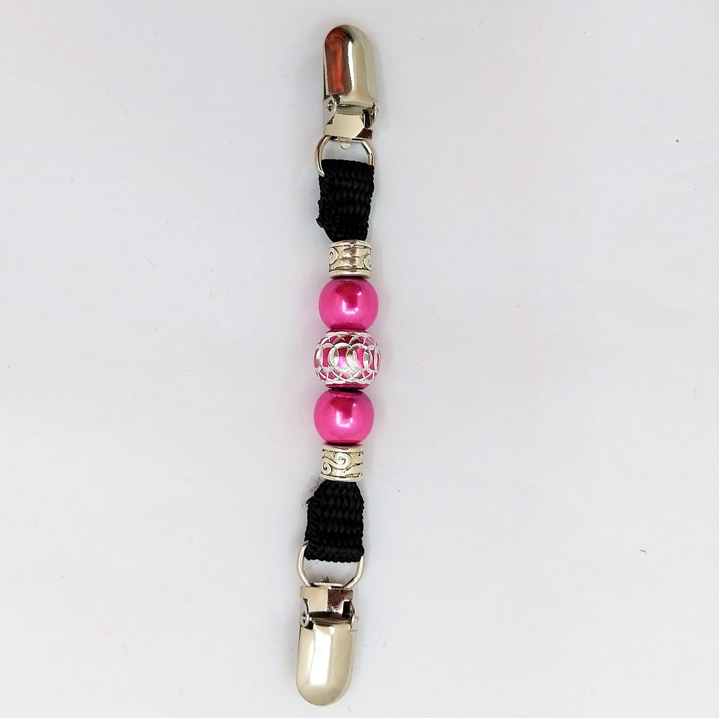 Startnummernclip Handmade mit Perlen