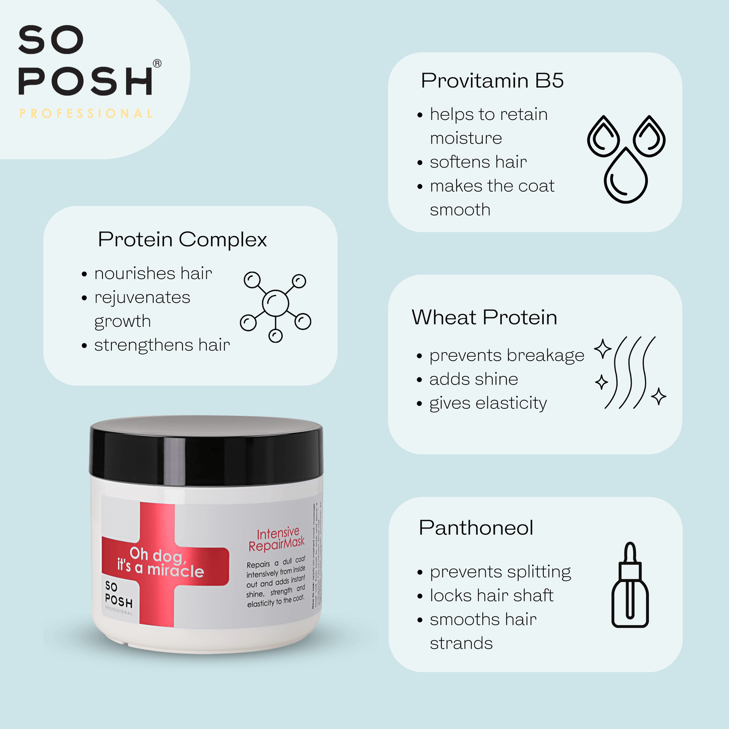So Posh Oh Dog, It's a Miracle Intensive Repair Mask Reparierende Pflege für Hunde