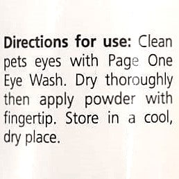 Page One Augenpuder Feuchtigkeitsspray für Hunde und Katzen