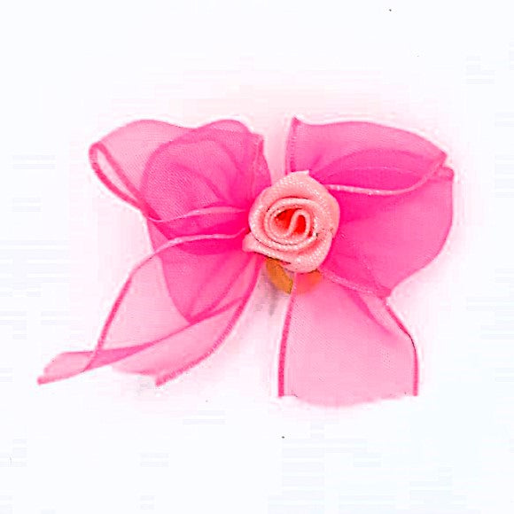 Aria® Sheer Delight Hundeschleifen, zartes Organzaband mit Satinrosette und Latexring zum befestigen