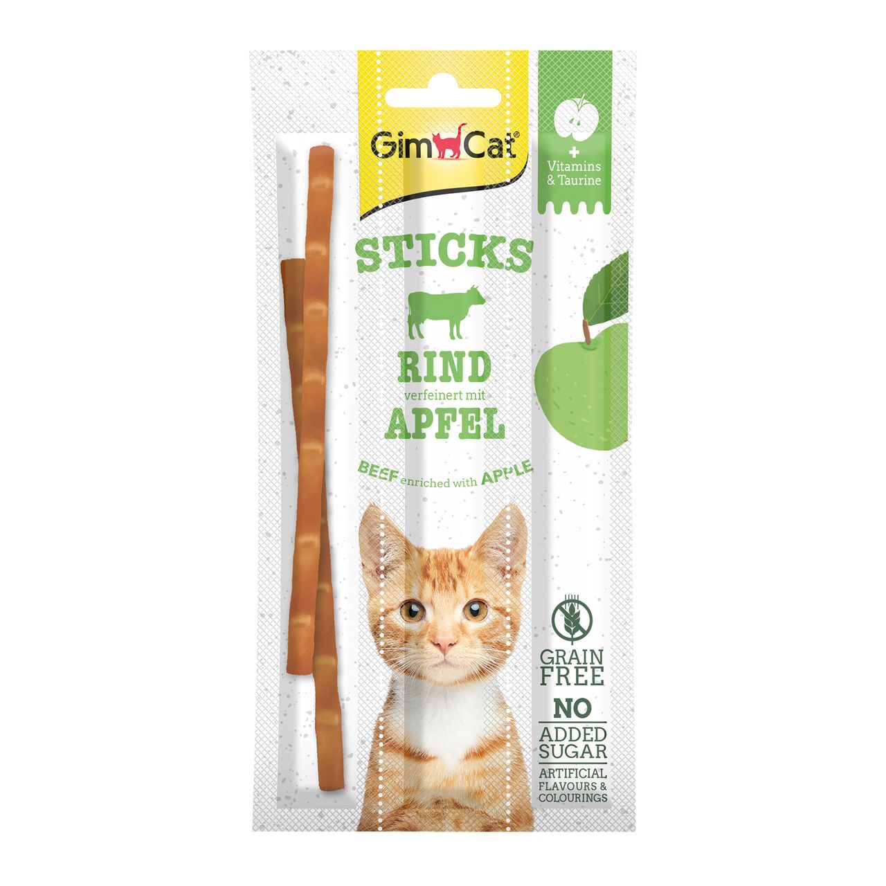 GimCat Superfood Duo-Sticks - Rind & Apfel/Hühnchen & Waldbeere - je 3 Sticks 15g, für alle Katzen