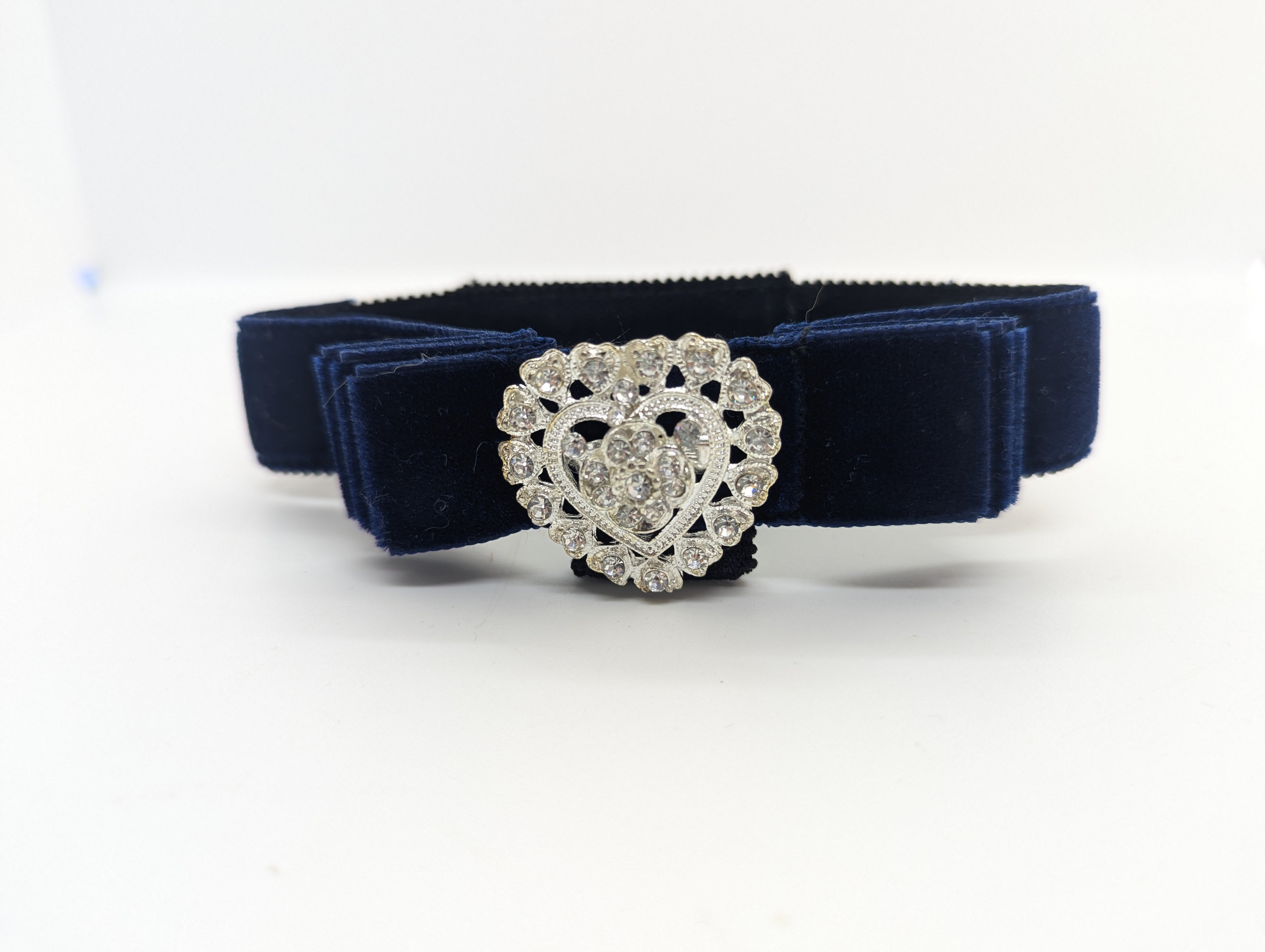 Elegantes Samt-Hundehalsband mit Strassstein