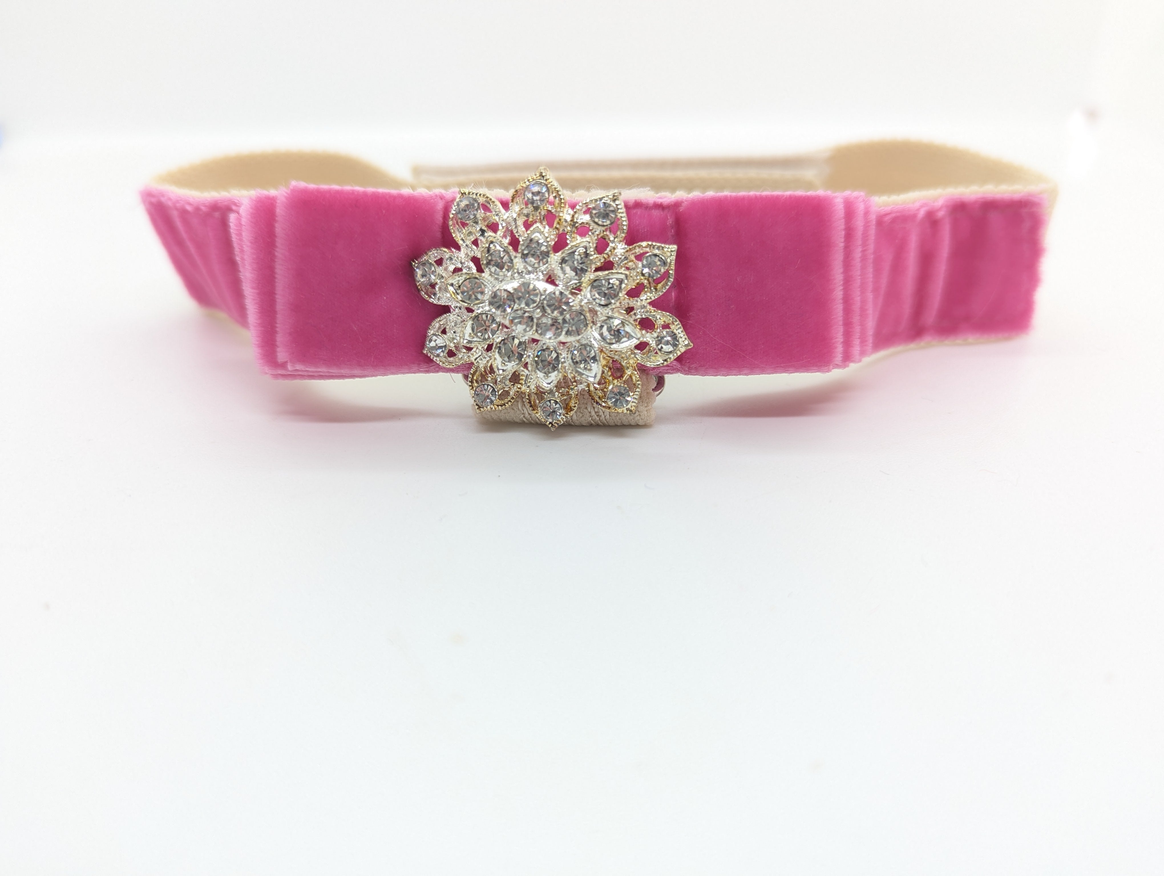 Elegantes Samt-Hundehalsband mit Strassstein