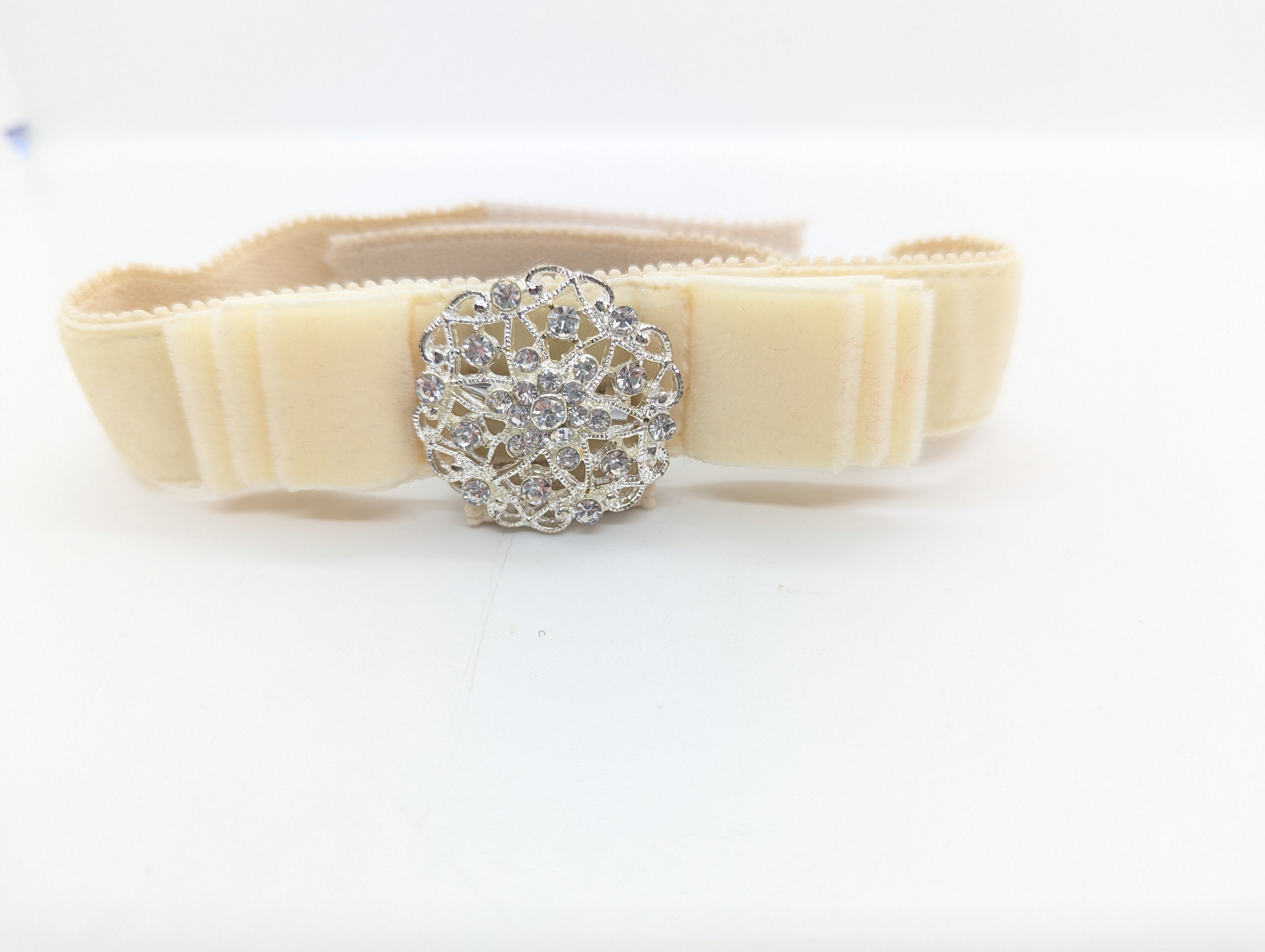 Elegantes Samt-Hundehalsband mit Strassstein