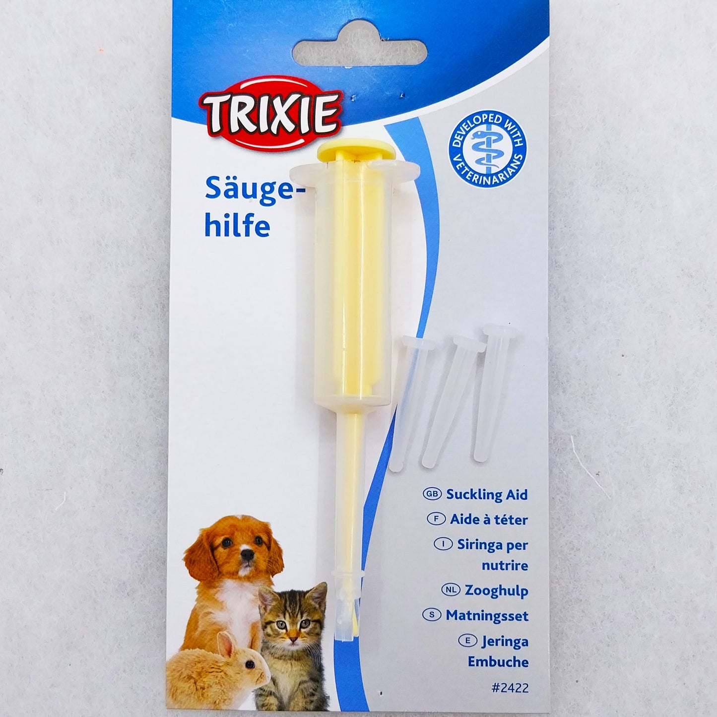 Trixie Säugehilfe zum Füttern von kleinen und schwachen Kitten, Welpen, Kleinsäugern mit drei Silikonsaugern