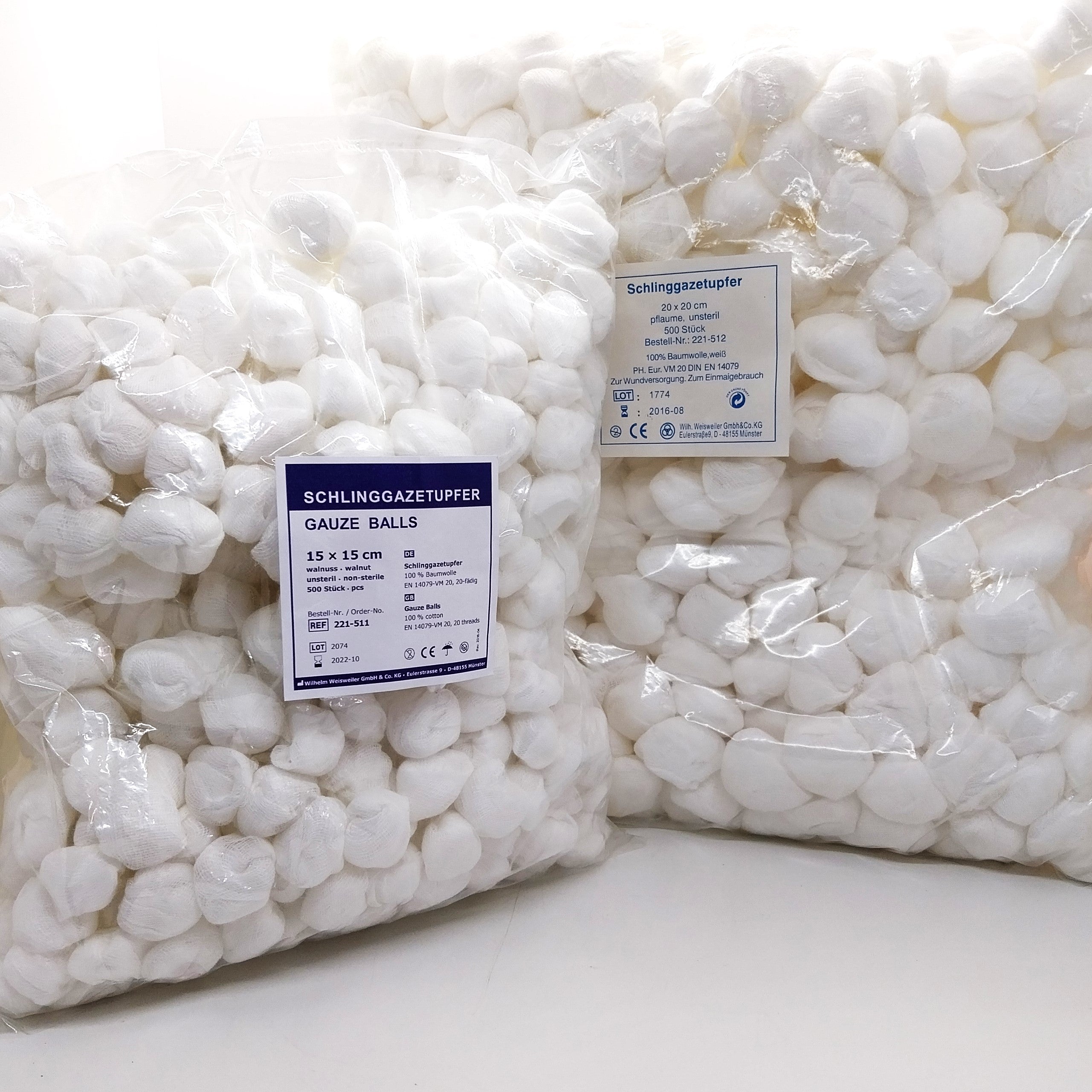 Mulltupfer Schlinggazetupfer unsteril, Reinigung von Augen, Ohren, Nasenbereich und Wundversorgung