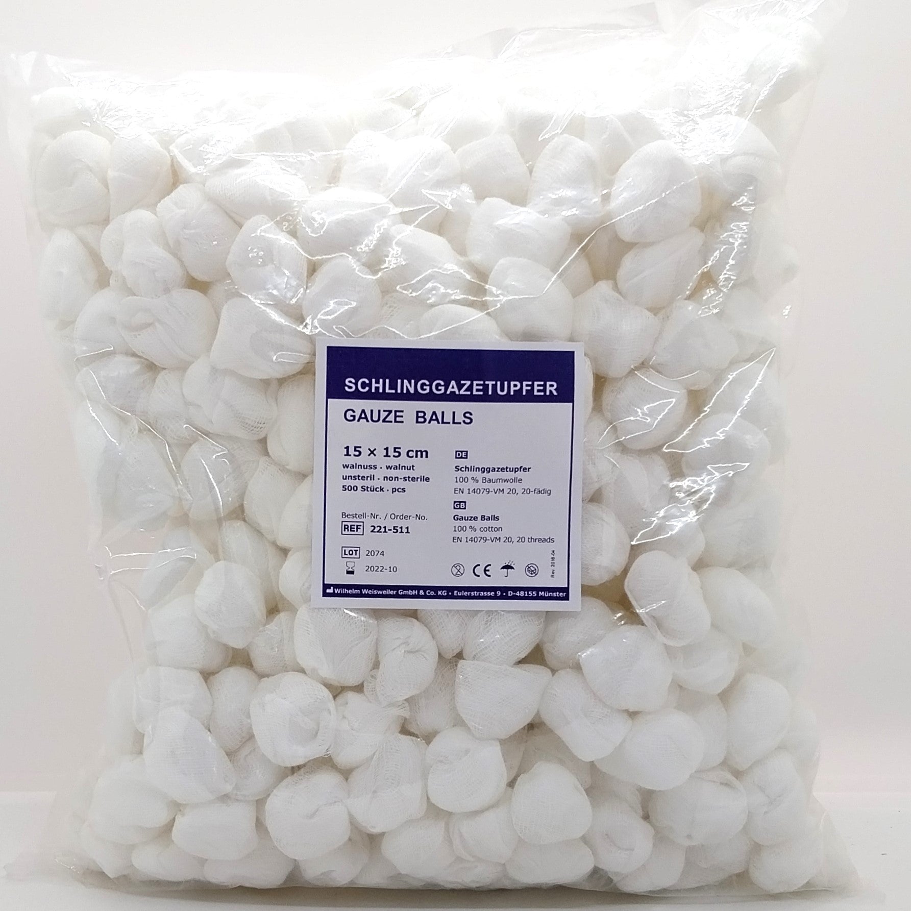 Mulltupfer Schlinggazetupfer unsteril, Reinigung von Augen, Ohren, Nasenbereich und Wundversorgung