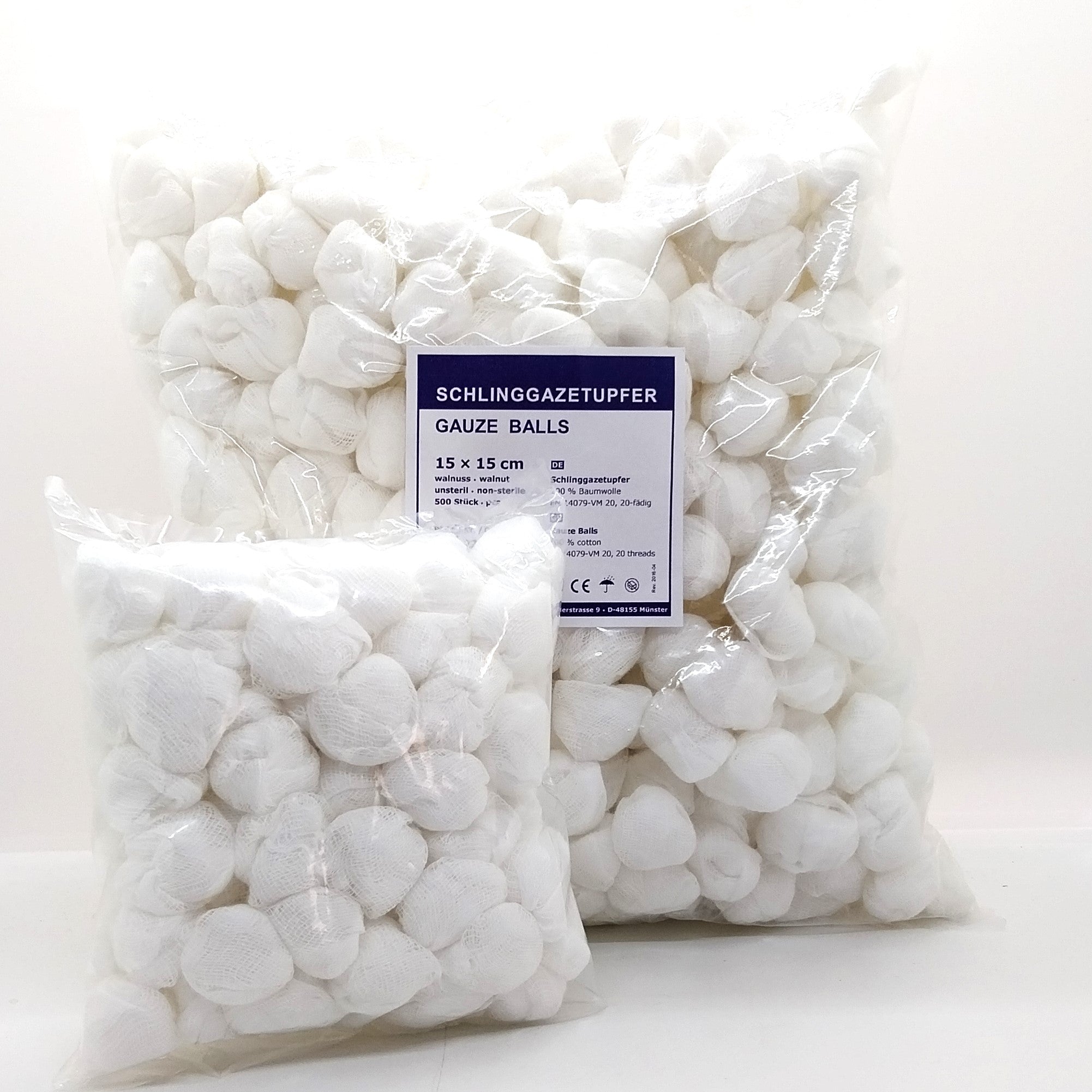 Mulltupfer Schlinggazetupfer unsteril, Reinigung von Augen, Ohren, Nasenbereich und Wundversorgung