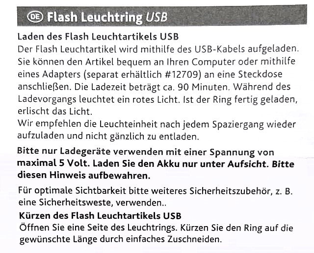 Trixie Flash Leuchtring, Hunde-Leuchthalsband mit USB-Anschluss, bis zu 8 Stunden Dauerlicht