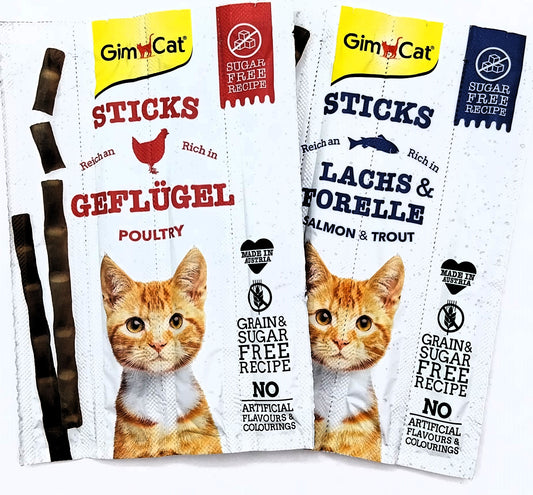 GimCat Sticks - Softe Kaustangen, hoher Fleischanteil ohne Zuckerzusatz - 1 Packung (1 x 4/3 Sticks)