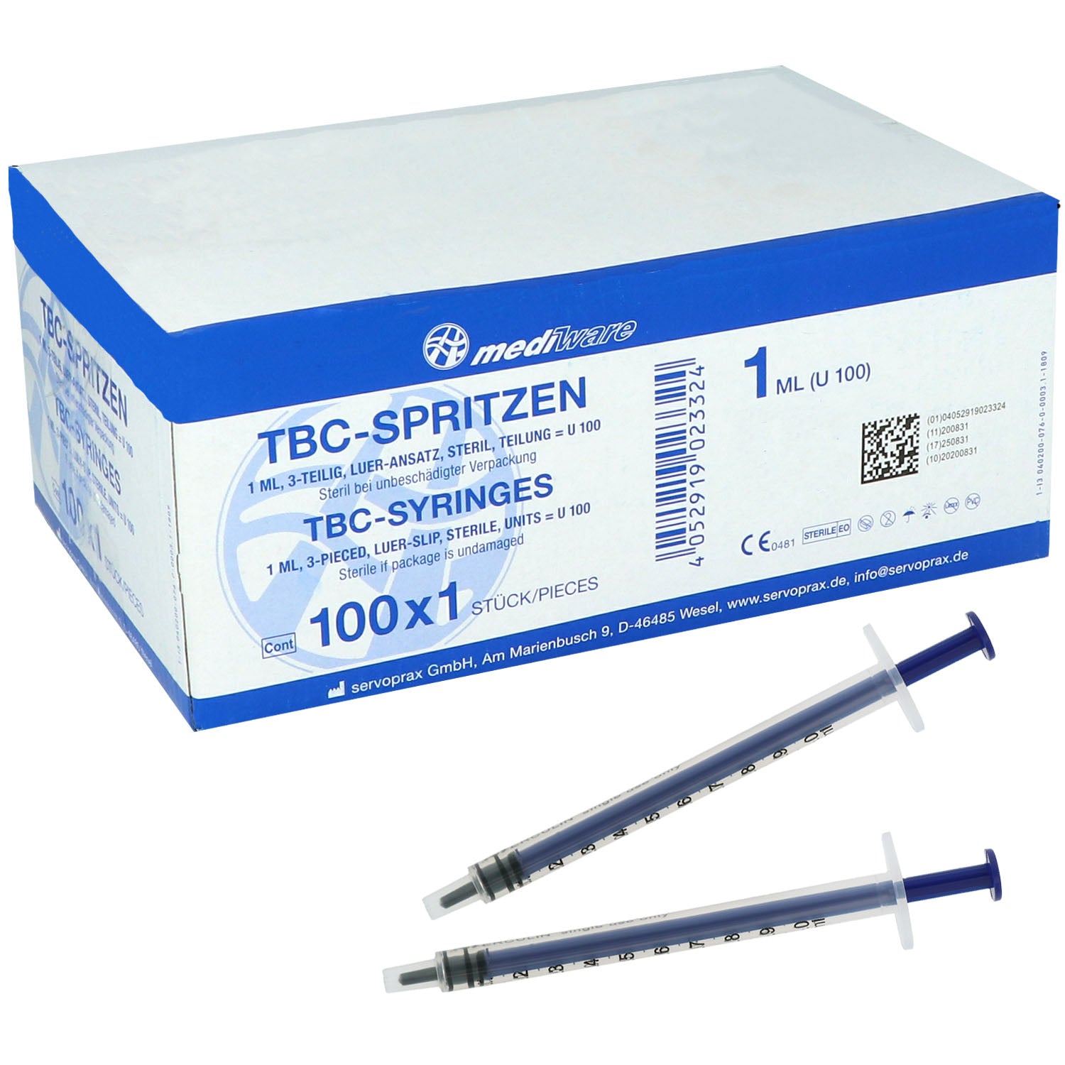 Luer Fütterungs Spritzen, Einmalspritzen 3 teilig, 1ml, 2/3ml, 5ml, 10ml, 20 ml