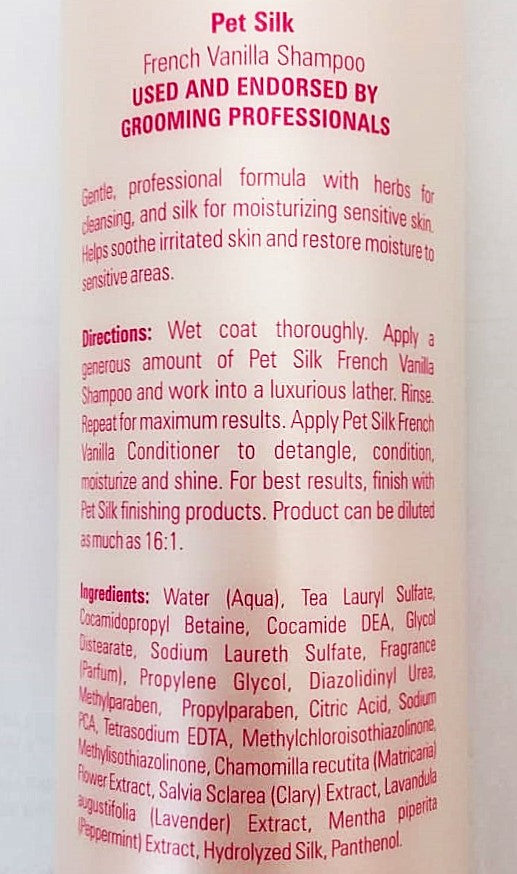 Pet Silk French Vanilla Shampoo Conditioner zarter beruhigender Vanilleduft
